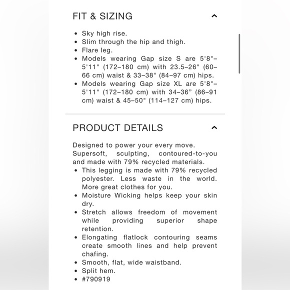 GapFit athletic tights High waist Split-Hem Leggings, size XXL - Picture 3 of 3